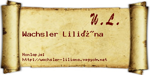 Wachsler Liliána névjegykártya
